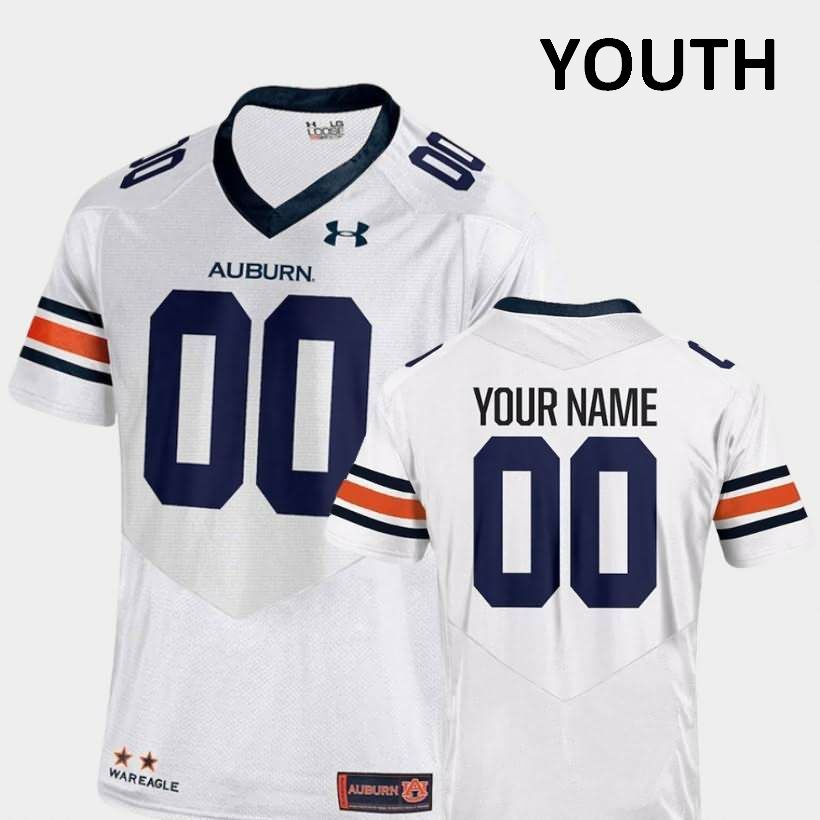 Youth Auburn Tigers #00 Custom 2018 White College Stitched Football Jersey